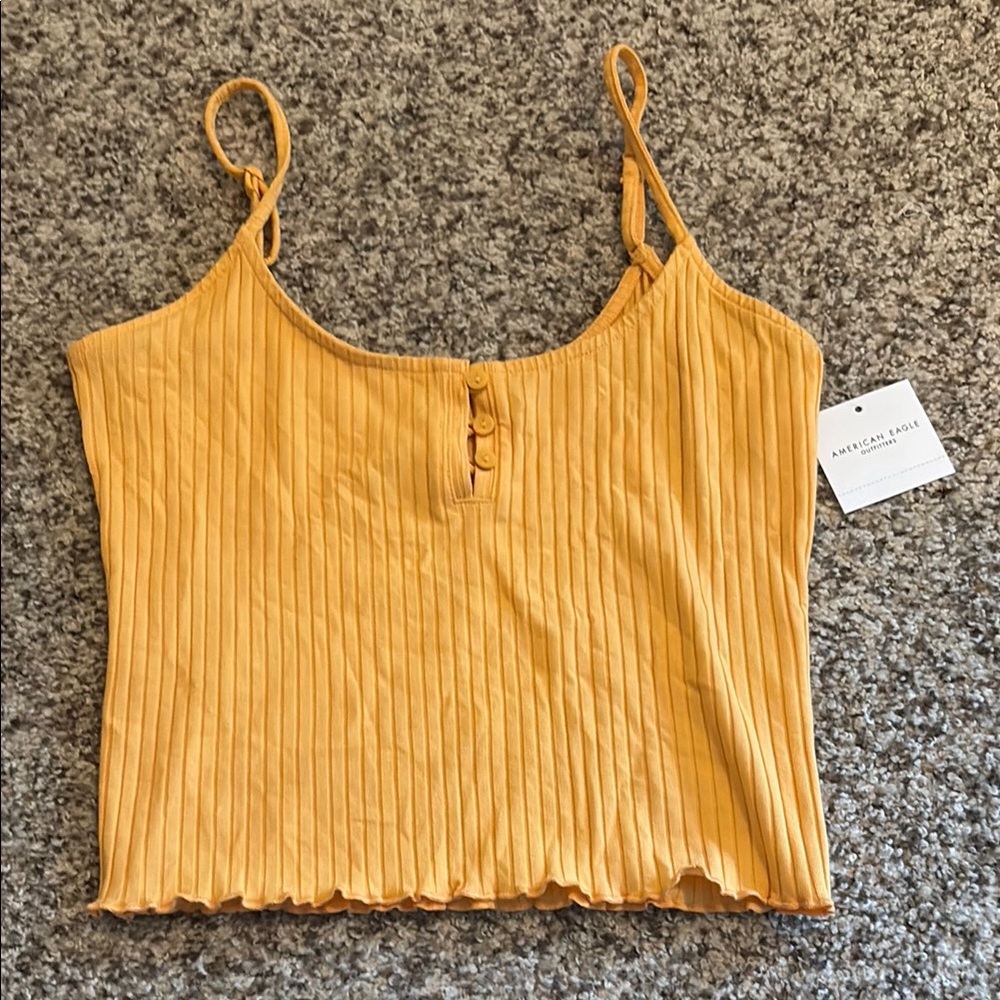 American Eagle Outfitters Orange Ribbed Sleeveless Camisole